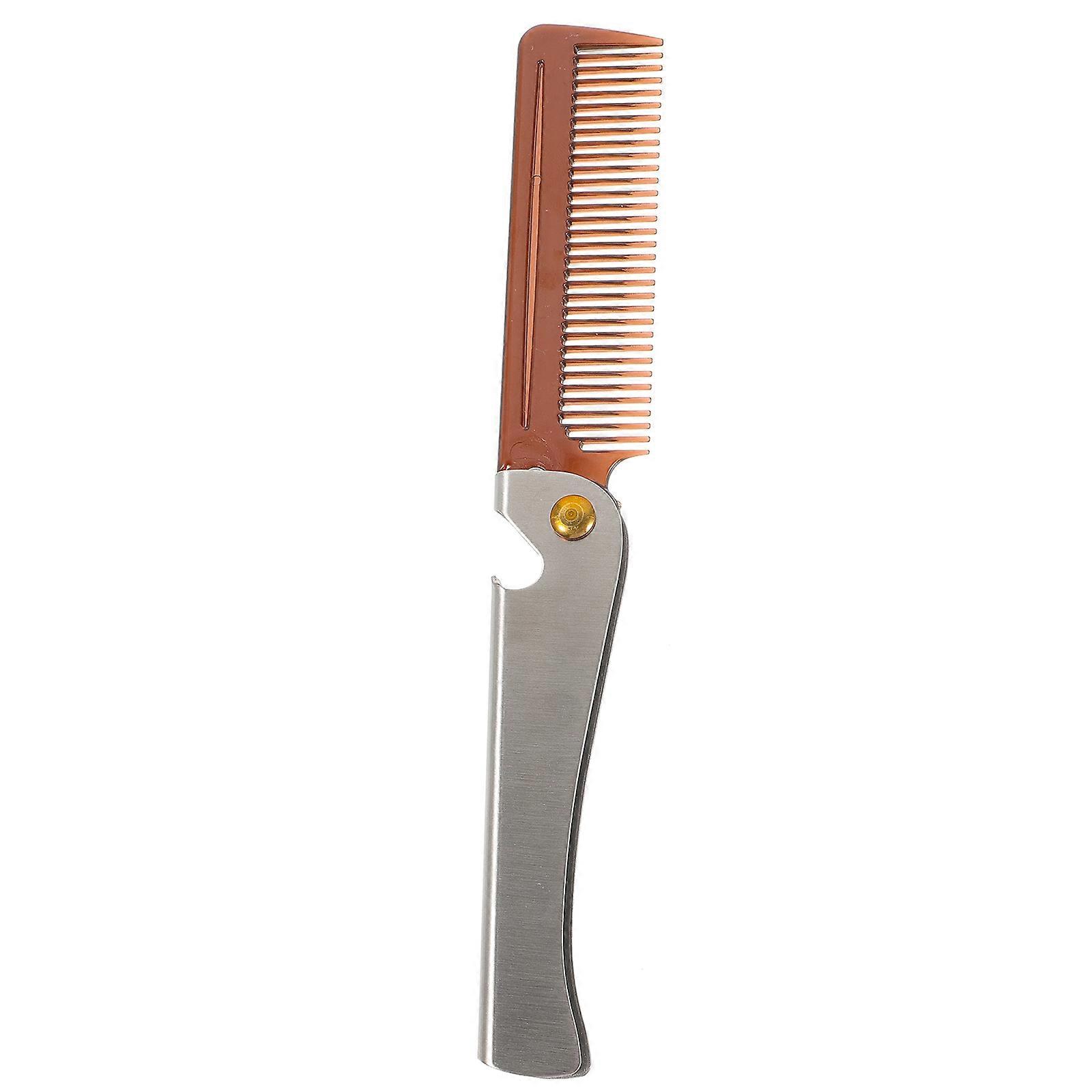 Folding Beard Comb Grooming Use Sleek Design Multi Color Stainless Steel 1Set