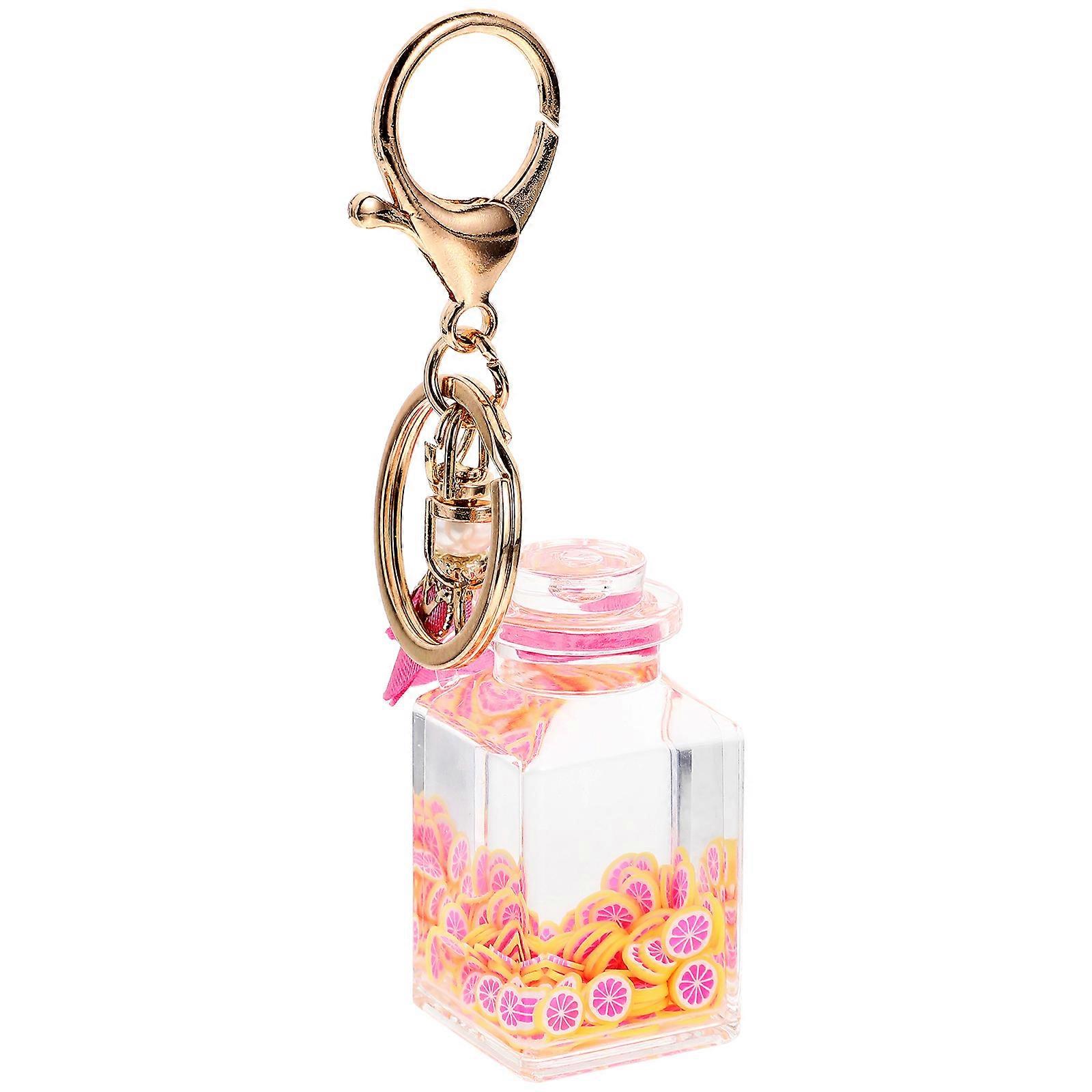 Cute Floating Fruit Liquid Quicksand Keychain   Acrylic Bag Pendant Key Accessory for Handbags, Unique Design, Random Color