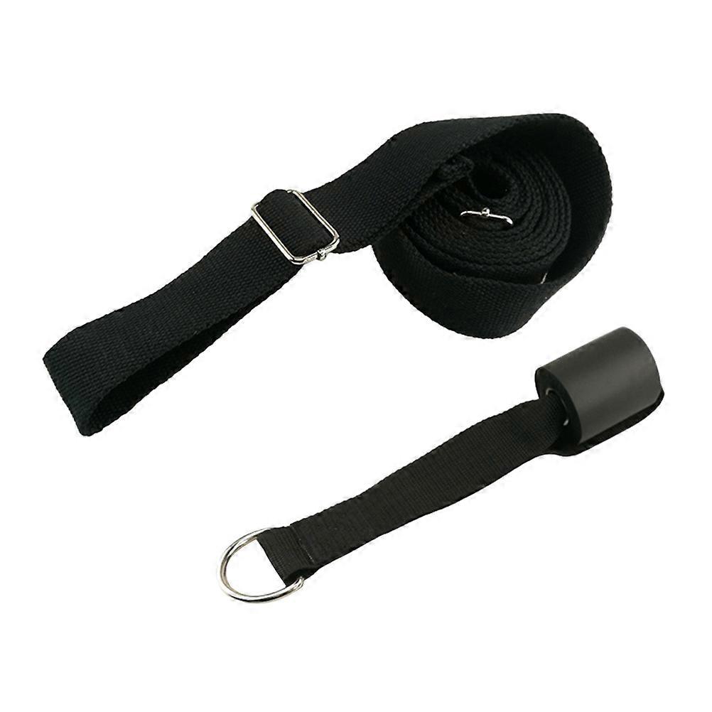 Leg Extension Strap Polyester Material For Therapist Exercises Home Gym Black 1Set