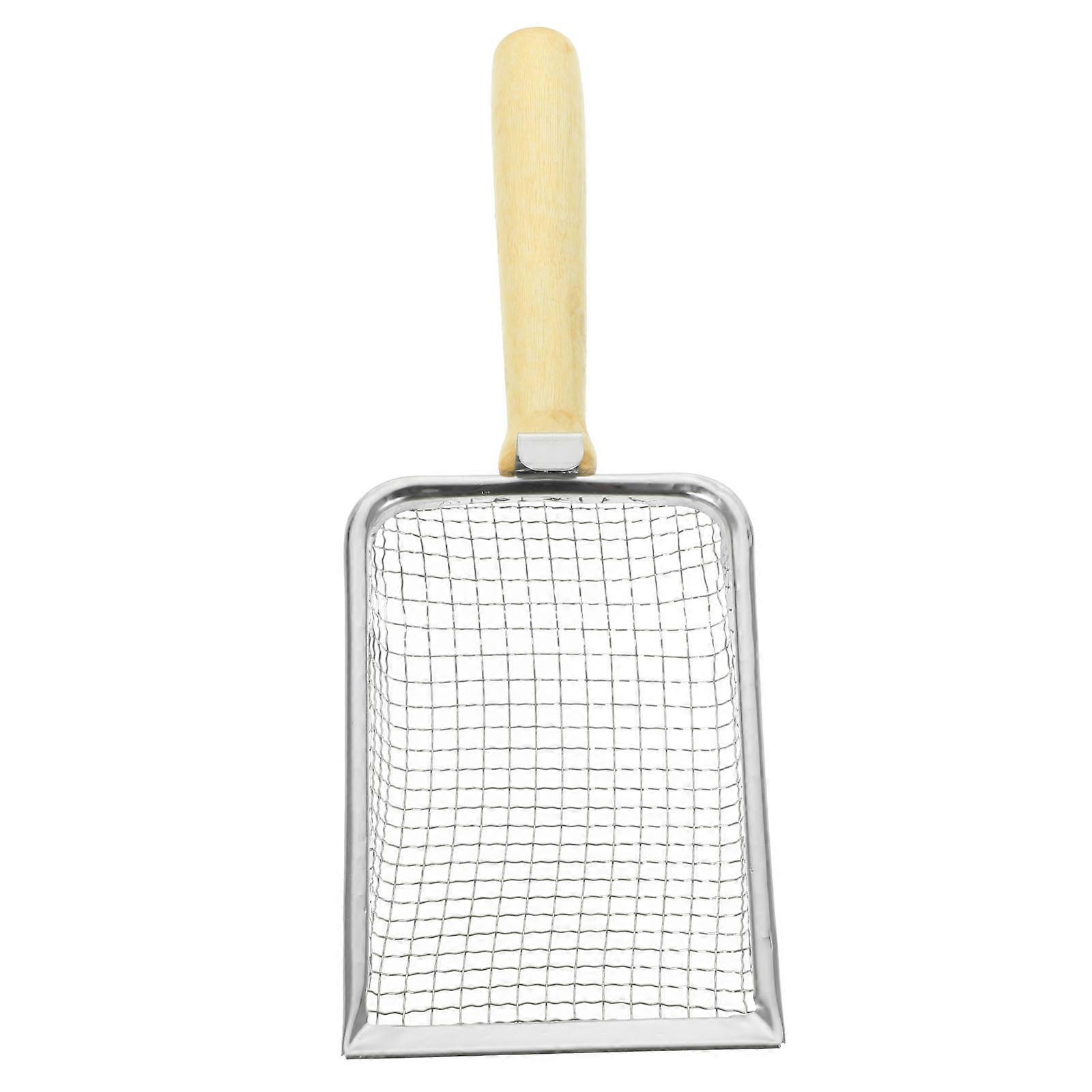 Stainless Steel Cat Litter Scoop Long Handle Durable Lightweight Pet Waste Cleaner for Litter Box Reptile Terrarium Fine Mesh Effortless Cleanup