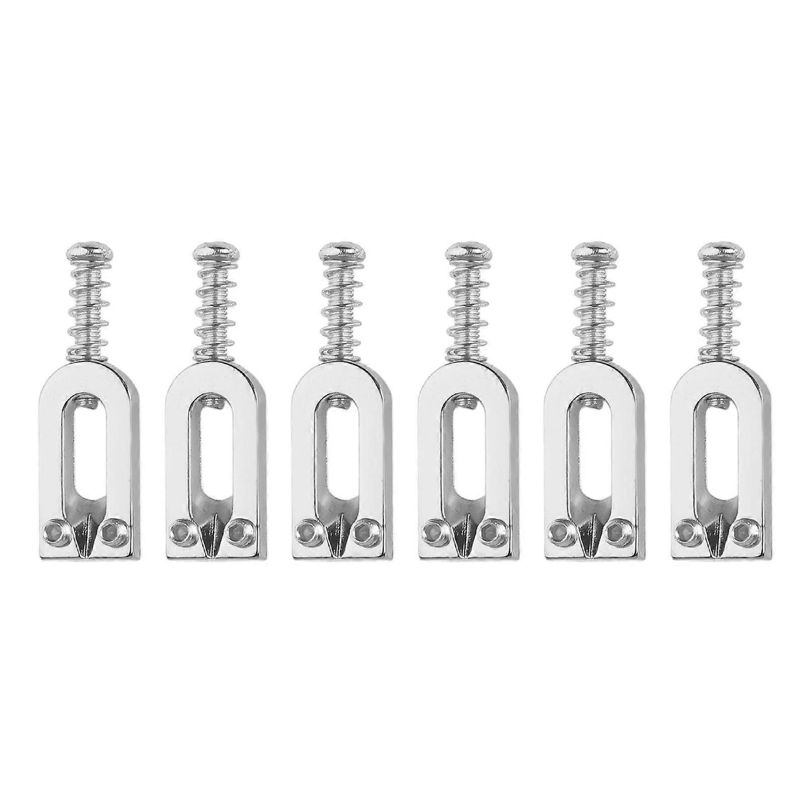 6Pcs Electric Guitar Tremolo Bridge Saddle U Shaped String Tuning Screw Saddle Accessory Silver