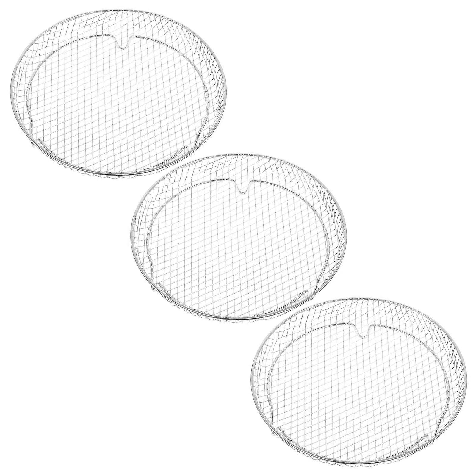 Stainless Steel Air Fryer Accessory 3Pcs Draining Rack Ideal For Home Users Multi-functional Cooking