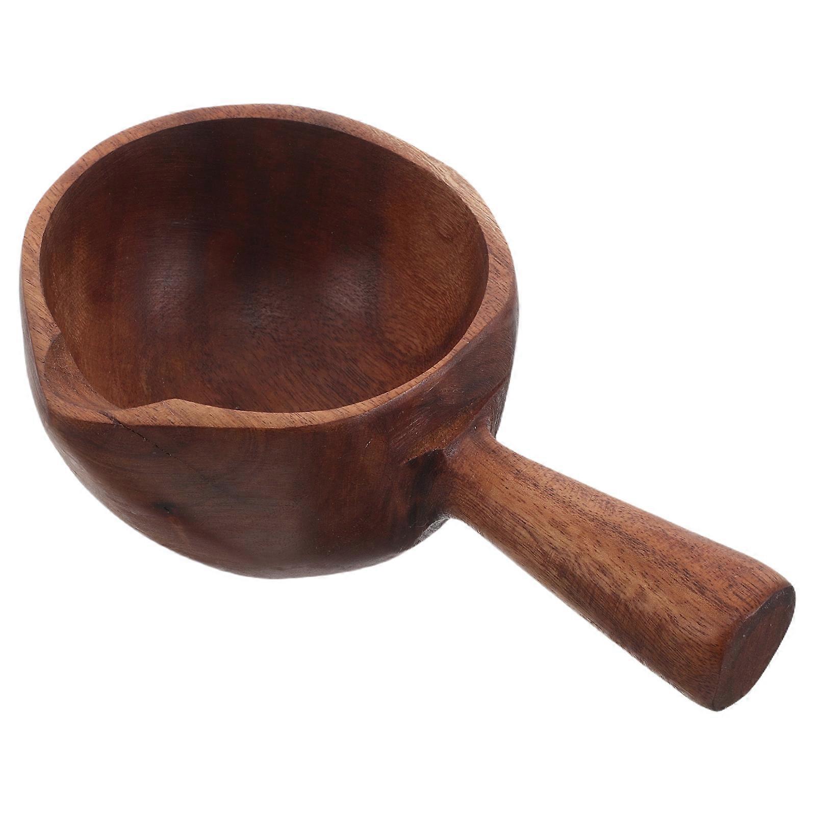 Wooden Soup Ladle for Sauna Accessory and Home Users Preventing Damage to Nonstick Cookware Brown 1Pcs