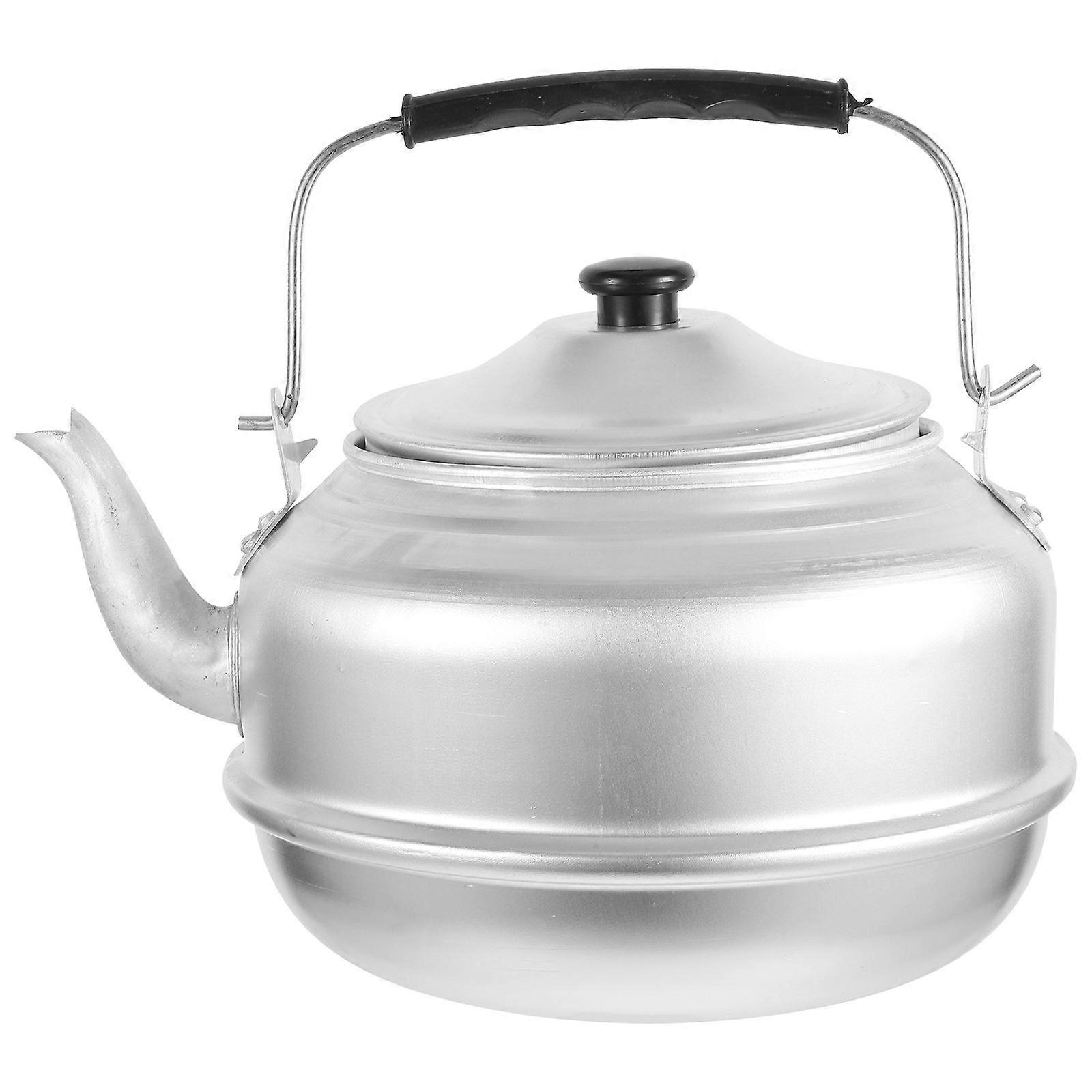 Silver Aluminum Tea Kettle Stovetop Large Capacity for Home Use Stylish Teapot with Handle 2.5