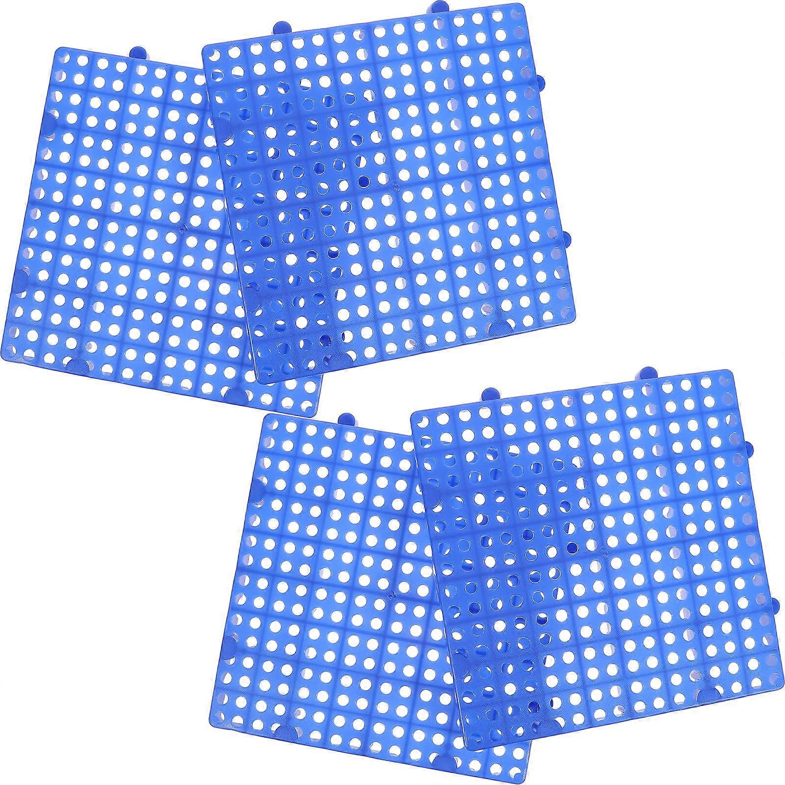 Interlocking Deck Tiles Outdoor Flooring Durable Plastic Patio Tiles Blue 30x30x3 Cm 4Set