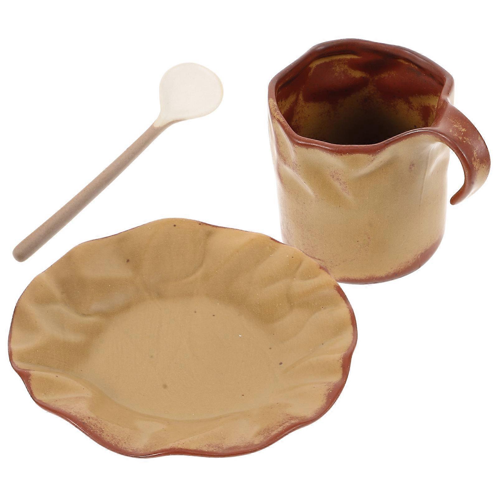 Cup With Saucer Ceramic Drinking Cup For Couples Breakfast In Hotel 1Set
