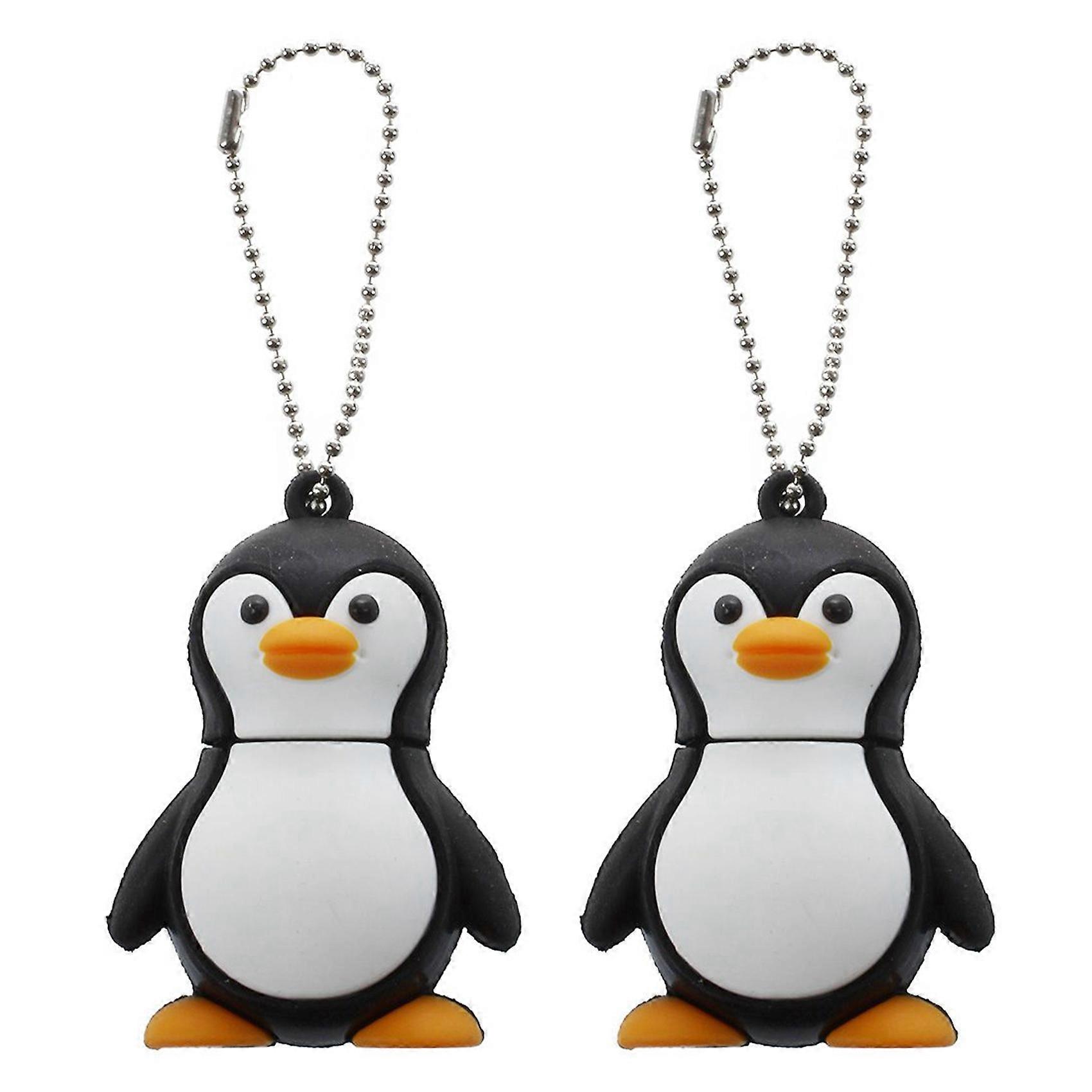 2X 32GB Novelty Cute Baby Penguin USB 2.0 Flash Drive Data Memory Stick Device - Black and White