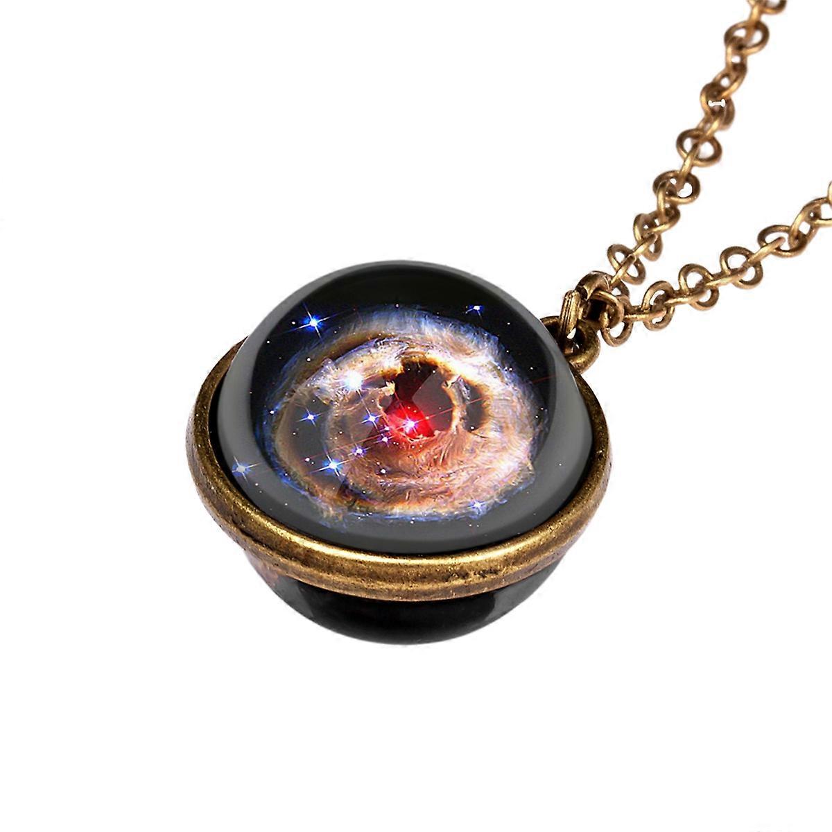 Multi Color Universe Necklace for Decoration Alloy and Glass Retro Design Suitable for All Occasions 10.5 Inches