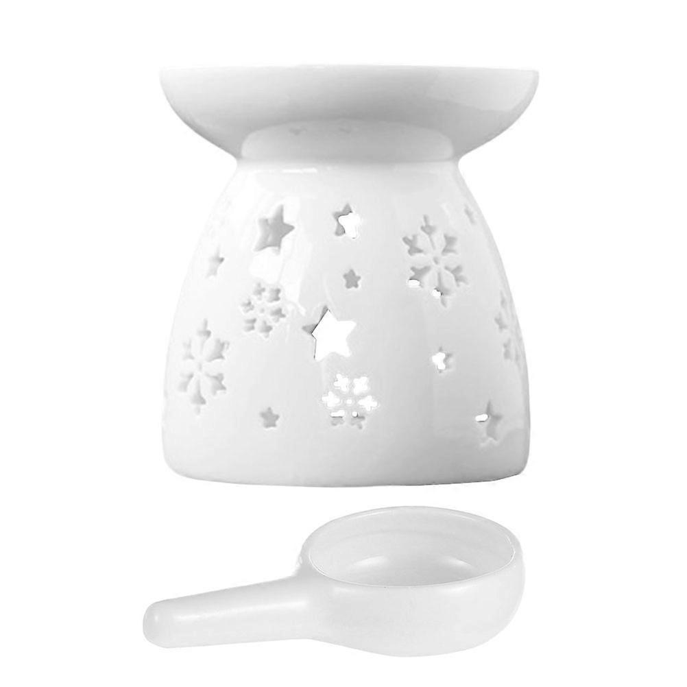 Ceramic Diffuser Essential Oil Snowflake Pattern Simple Design For Home Bedroom Study Sauna Yoga Set