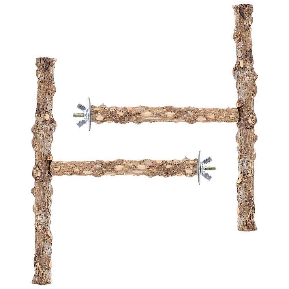 Wood Bird Perch for Parrot Standing and Claw Grinding Toy Easy to Install and Reusable 2pcs