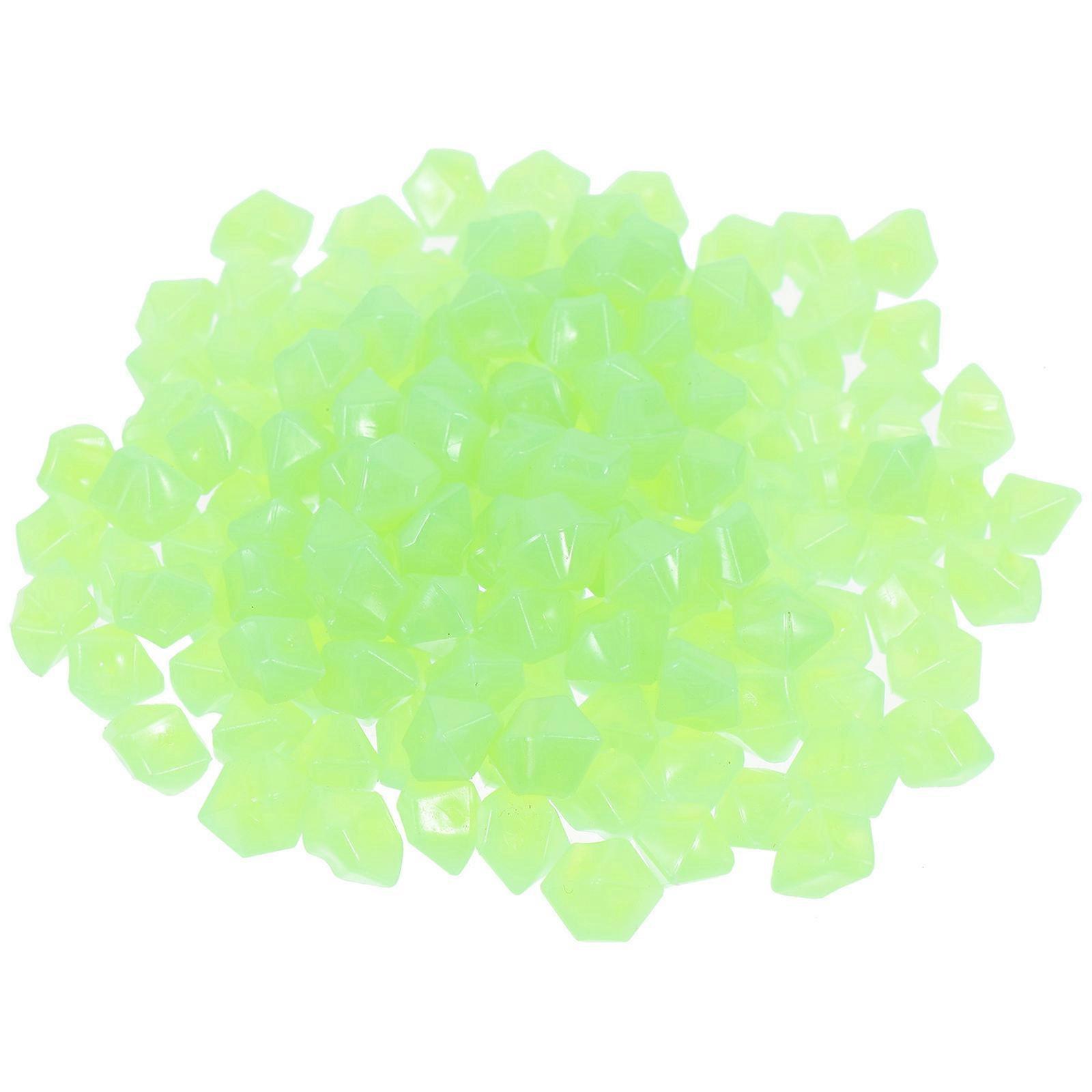 Luminous Stones Glow In The Dark Decorative Diamond Shaped Resin For Fish Tank Garden Outdoor Path 400Pcs