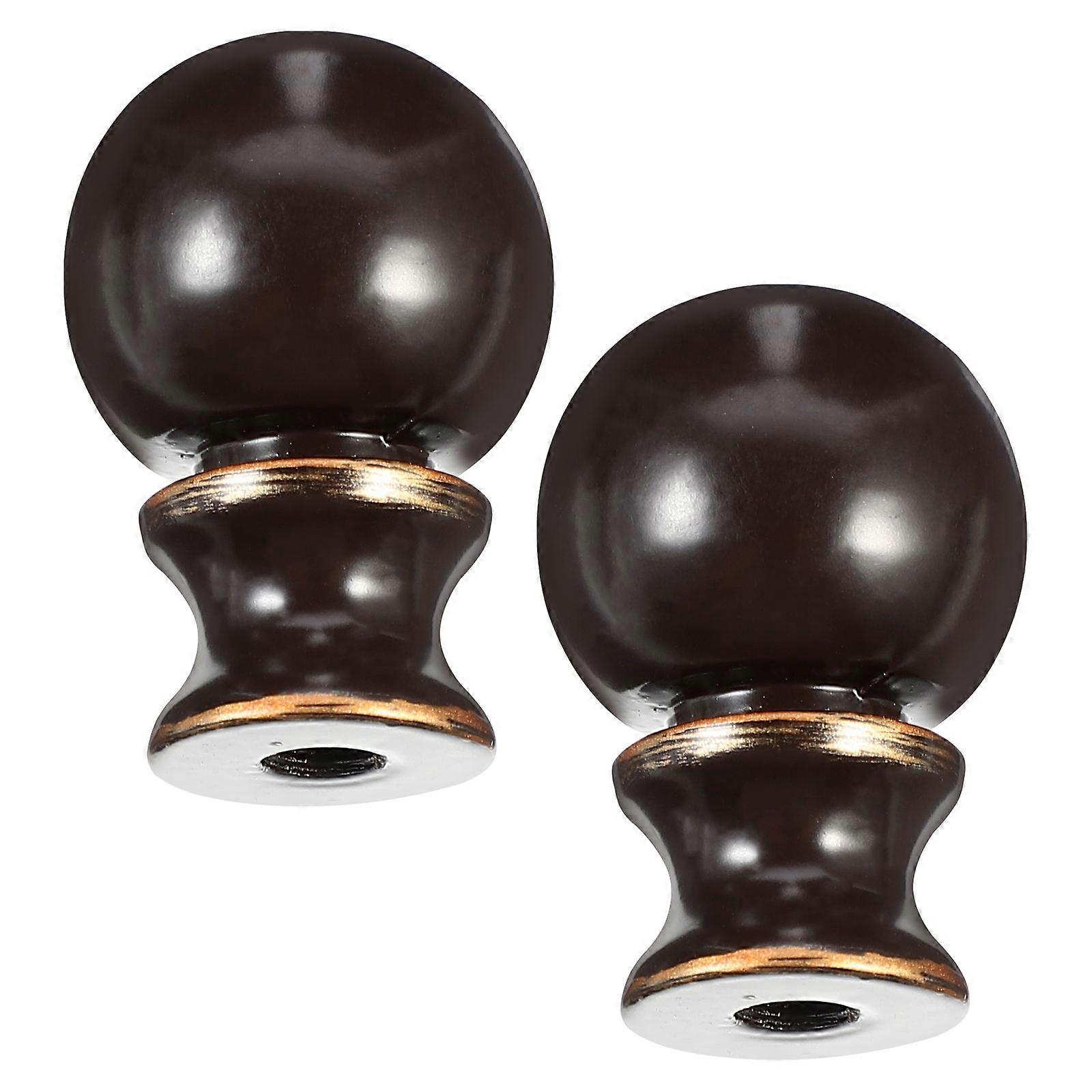 Coffee Zinc Alloy Lamp Finial Decorative Knob for Home Use 2pcs Set for Table and Floor Lights