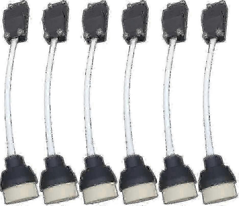 6-Pack GU10 Lamp Holder with Ceramic Base, Terminal Block, Cable & Insulationl