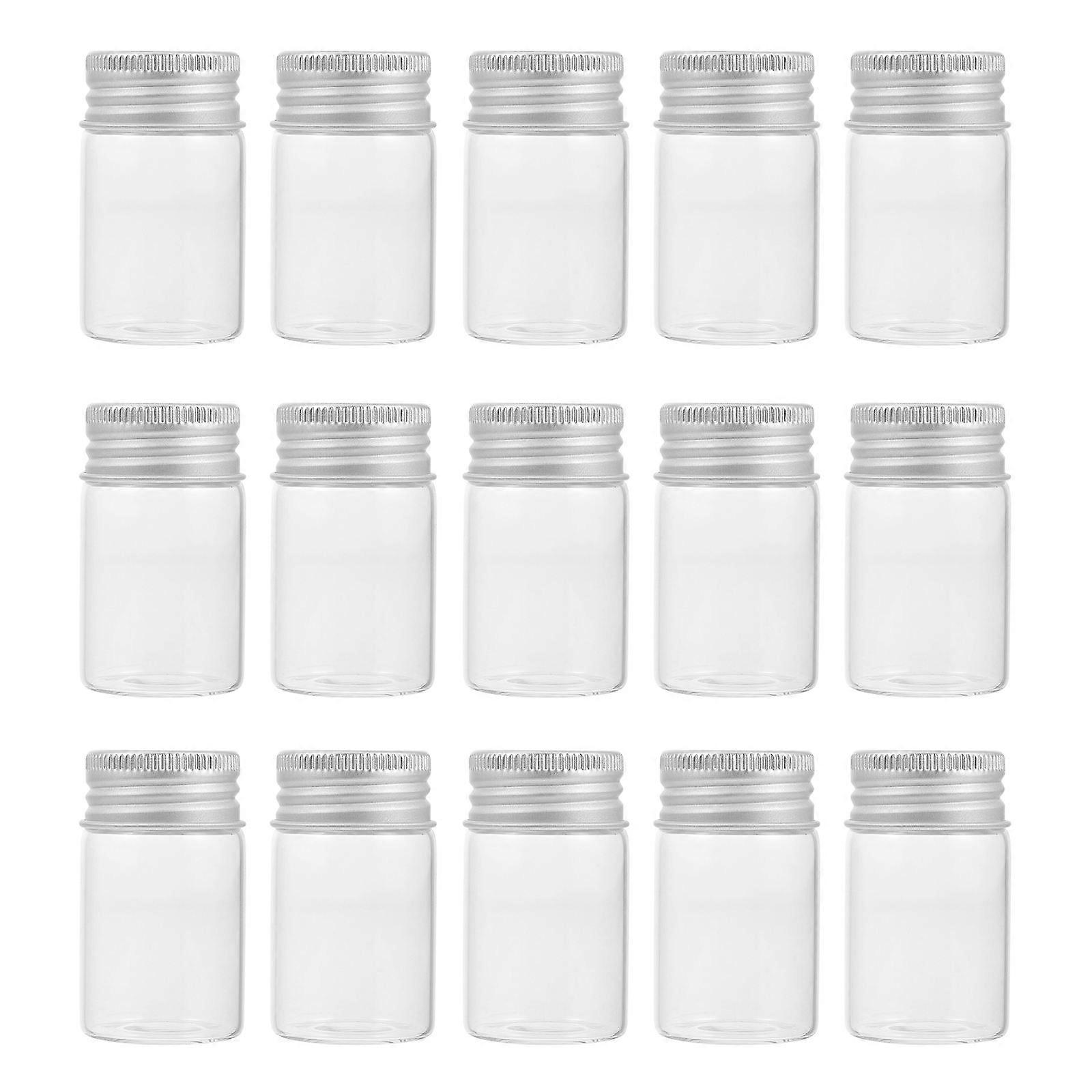 50Pcs Mini Clear Glass Sample Bottles with Lids Ideal for Storage Solutions 20ml Capacity in Transparent Color