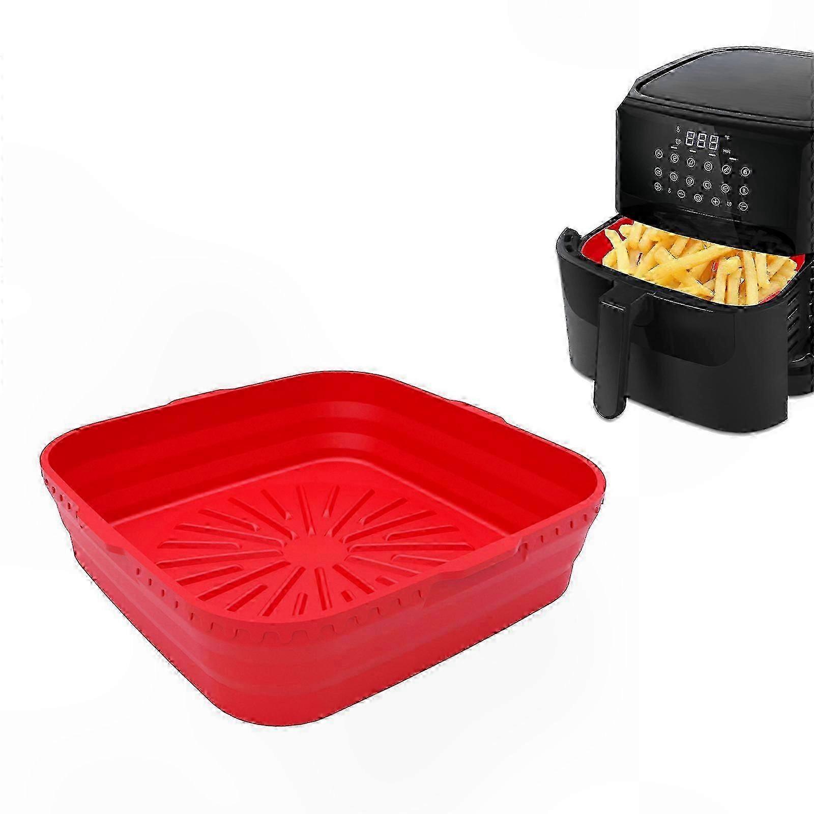Silicone Air Fryer Basket, Foldable Square Pot for Oven Accessories, Reusable Non-Stick Fryer Liner