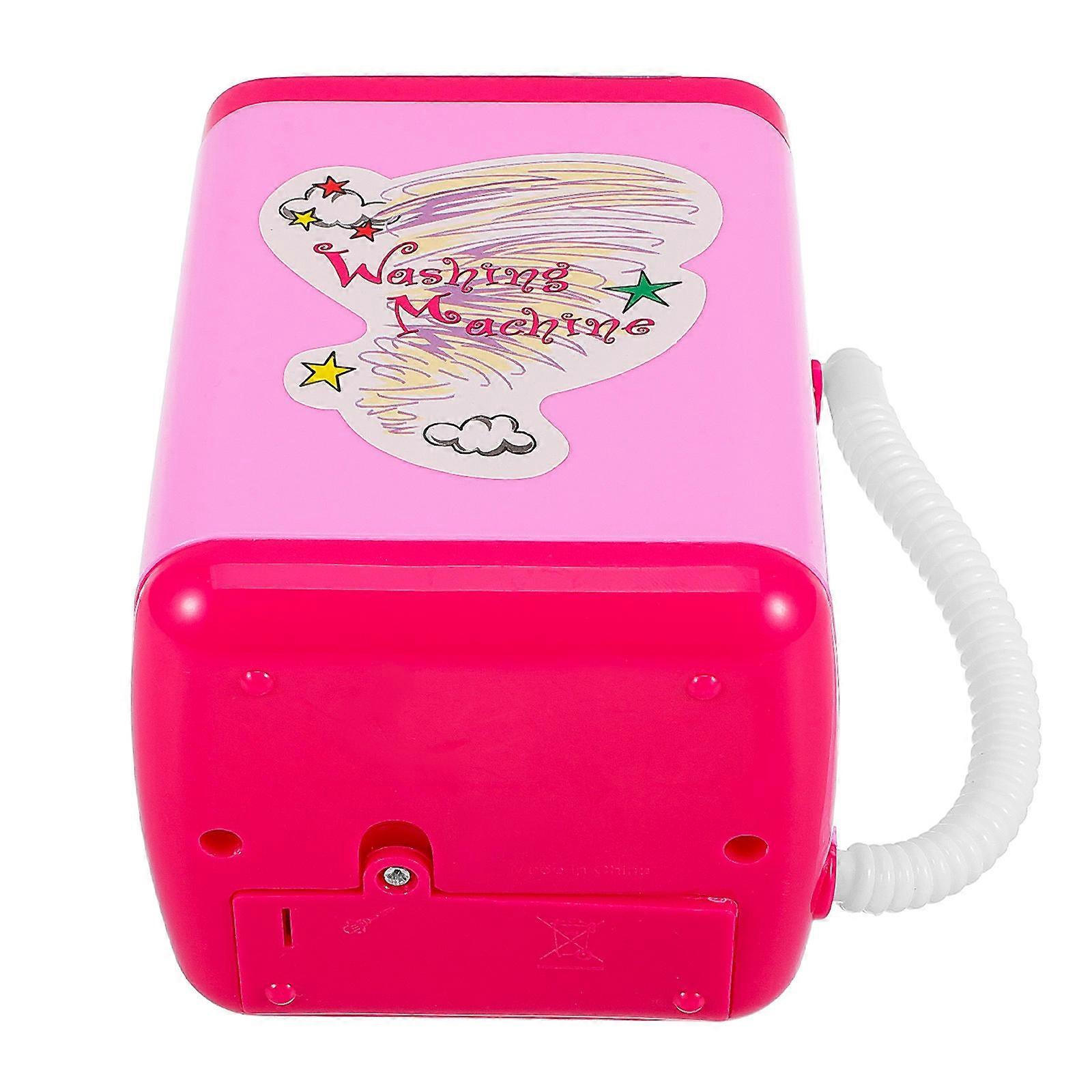Pink Toy Washing Machine for Home Use Safe and Durable Plastic Material Enhances Kids Hand Skills through Realistic Play