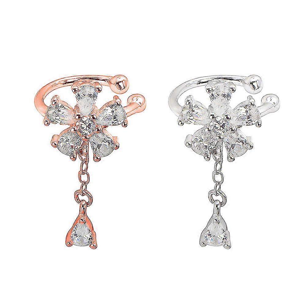 Dangle Jewelry Featuring Zircon Blooms, Comfortable and Elegant for Women's Wear