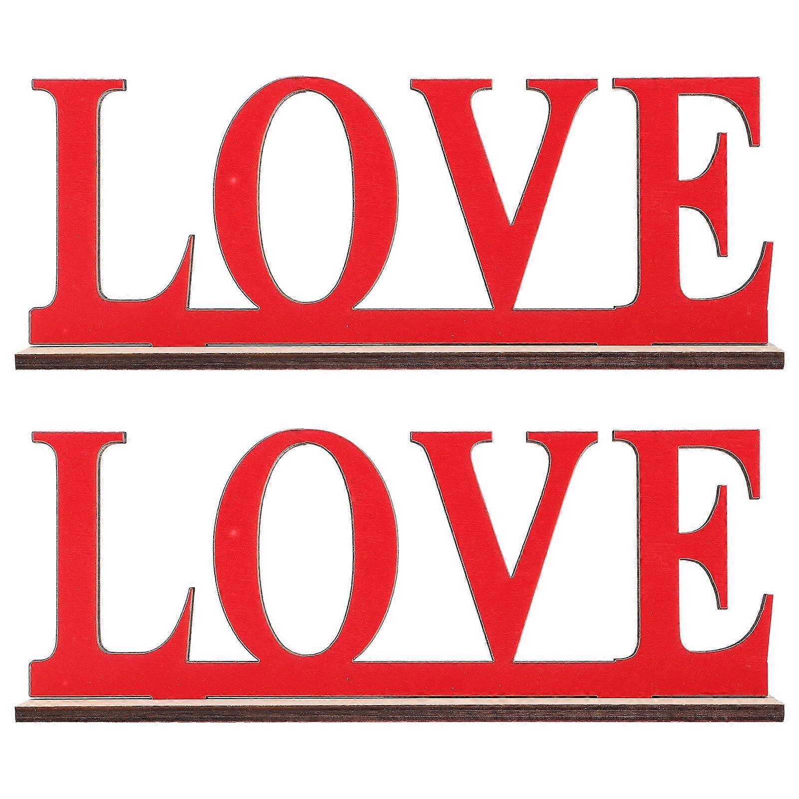 علامة الحب زينة منضدية زينة لحفل زفاف عيد الحب الأزواج 2 قطعة أحمر