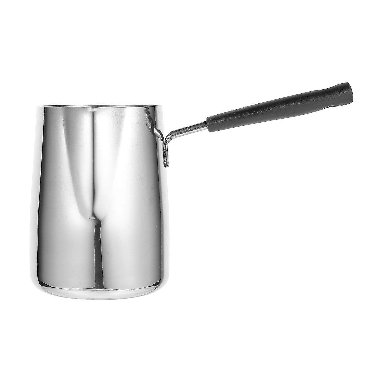 Stainless Steel Portable Milk Heating Cup with Comfortable Handle for Kitchen Cooking and Melting Chocolate