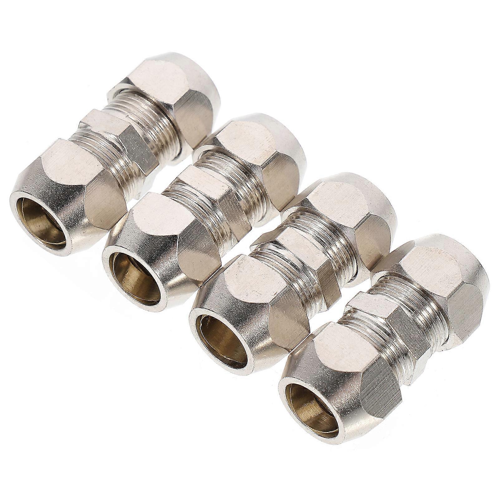 Trachea Connectors 4Pcs Pneumatic Fittings For Easy Installation in Pipe Connection 3.6X1.2X1CM Brass Material