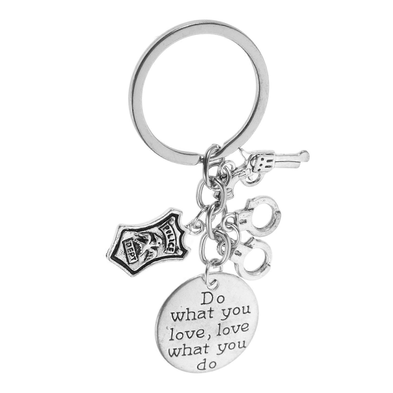 Metal Keychains Handcuffs Key Holder Daily Use Key Rings Ornaments Silver 1Set