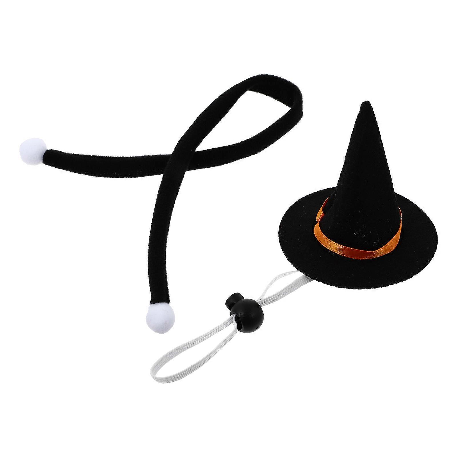 Halloween Pet Witch Hat for Dogs and Cats Made of Cloth Black Color Great for Decoration Use Lightweight and Adjustable