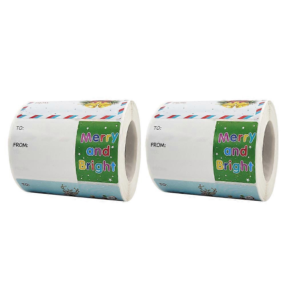 Self Adhesive Christmas Sticker Labels Designed For Bakery And Supermarket In Rectangular Shape Ideal For 2Pcs