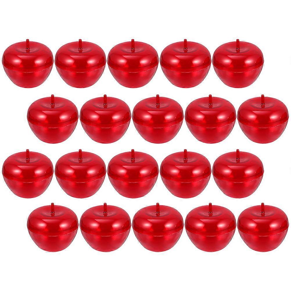 Red Apple-Shaped Storage Boxes for Hair Salon Baker 24 Pieces Plastic Containers