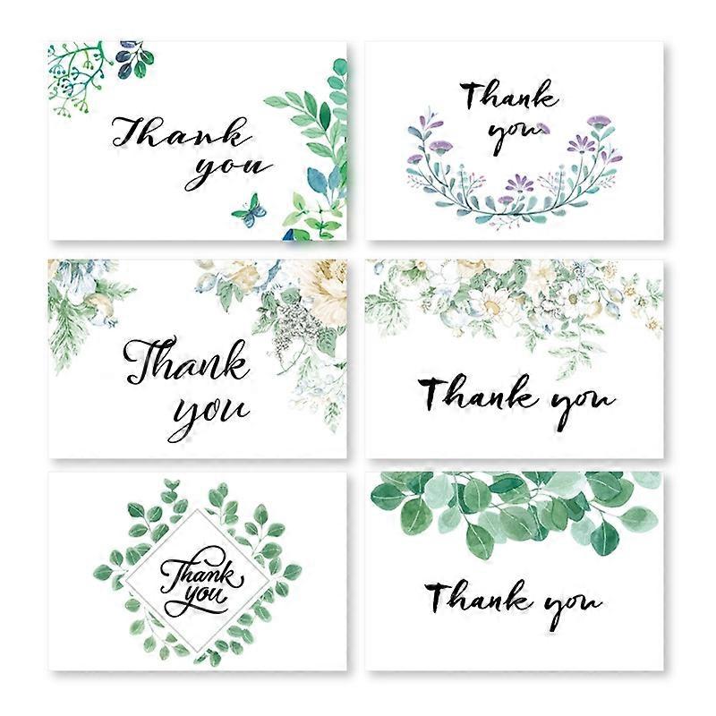 6pcs / Set Thank You Card Creative Half-Fold Greeting Card with Envelope