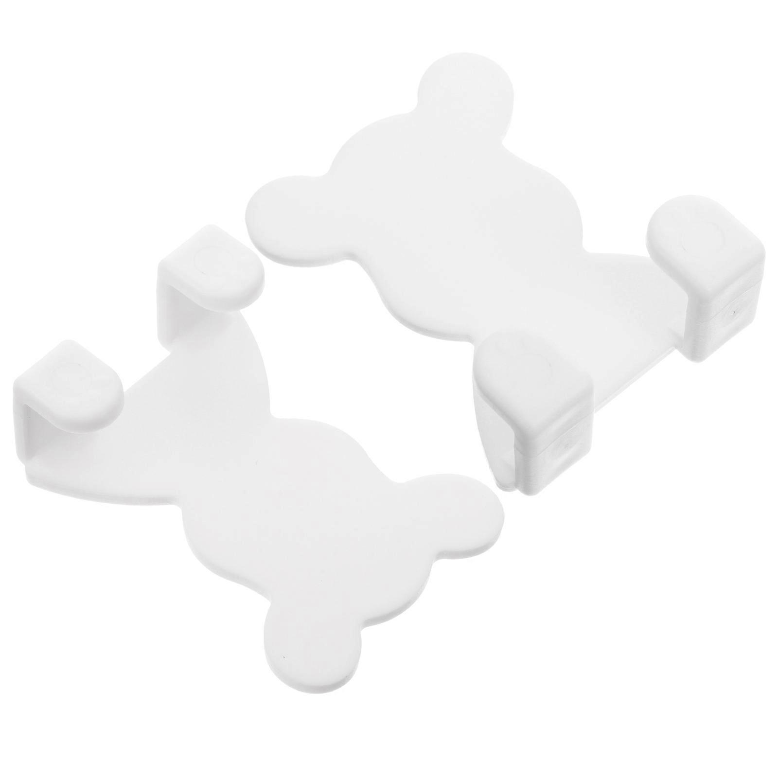 Shaving Tool Holder 2Pcs Cartoon Bear Shape Rack For Home Plastic Drying