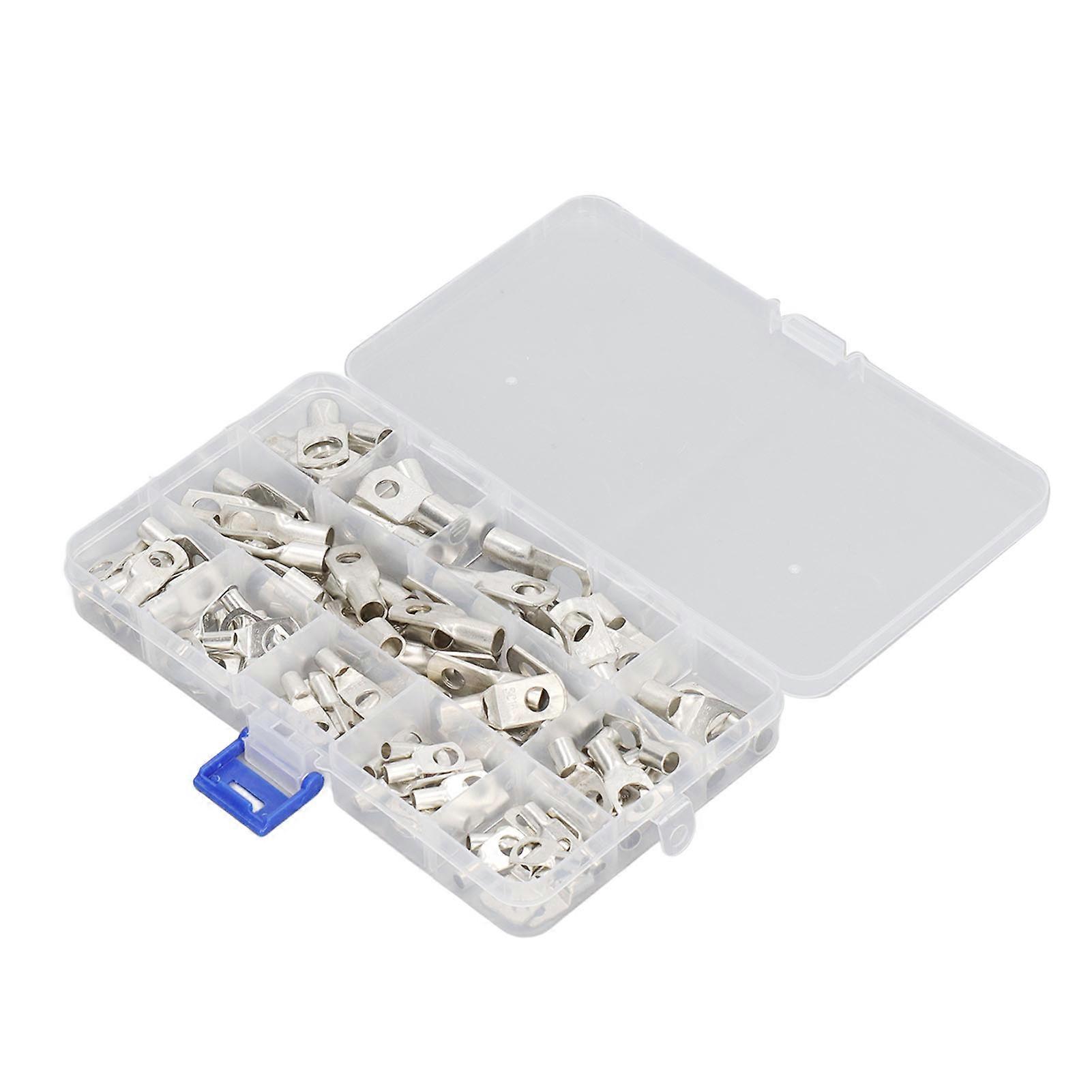 220PCS Copper Wire Lugs Heat Resistant ABS Ring Terminals Connector with Storage Box for Solar System 