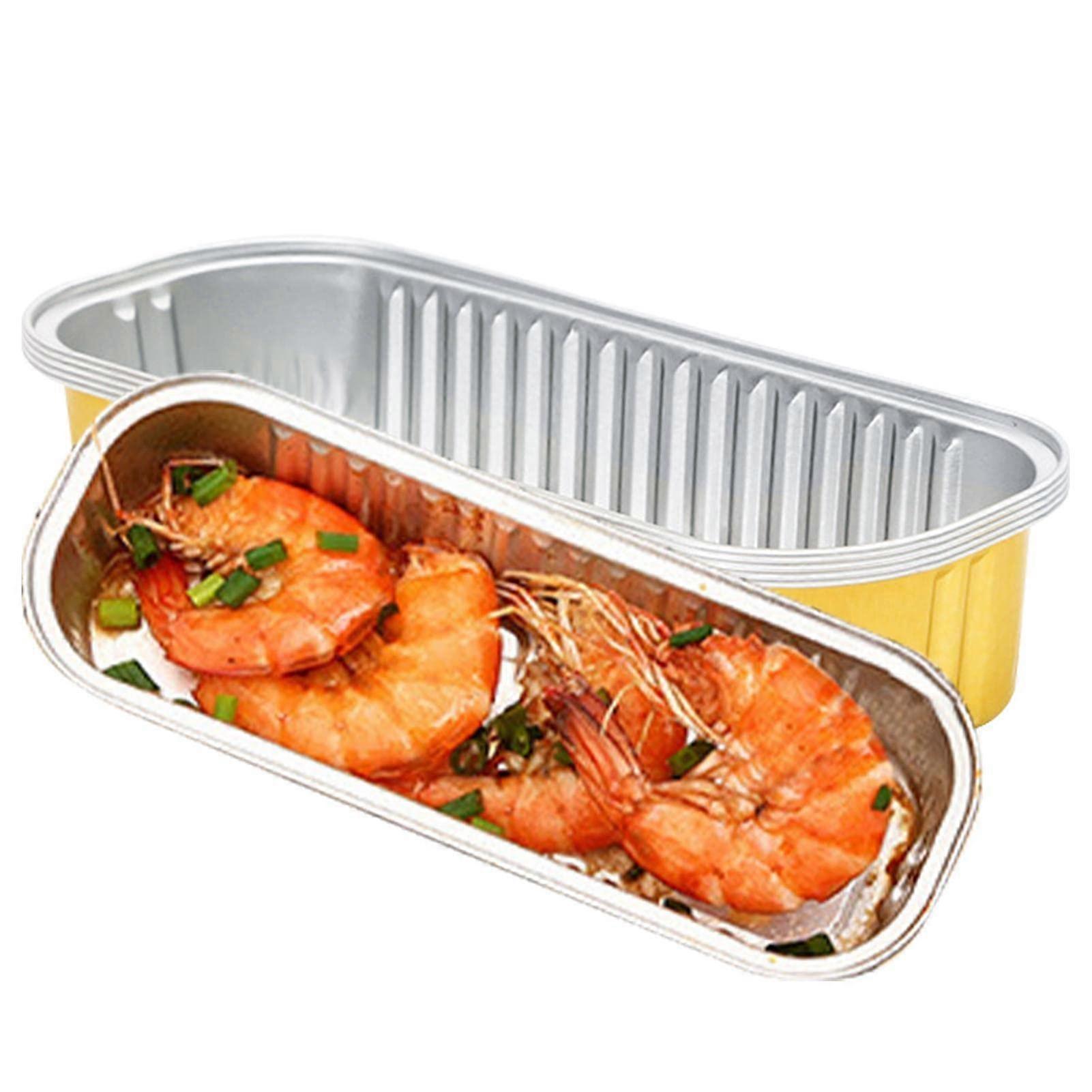 Aluminum Foil Pans 3 Pack and 5 Pack Portable Rectangular Foil Boxes for Roasting, Baking, Cooking, Picnics, Camping