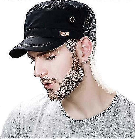 Mens Classic Army Military Combat Cap -Black