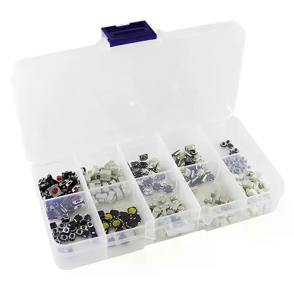 250Pcs 10-Types Tactile Push Button Switch Car Remote Control Keys Button Touch Microswitch