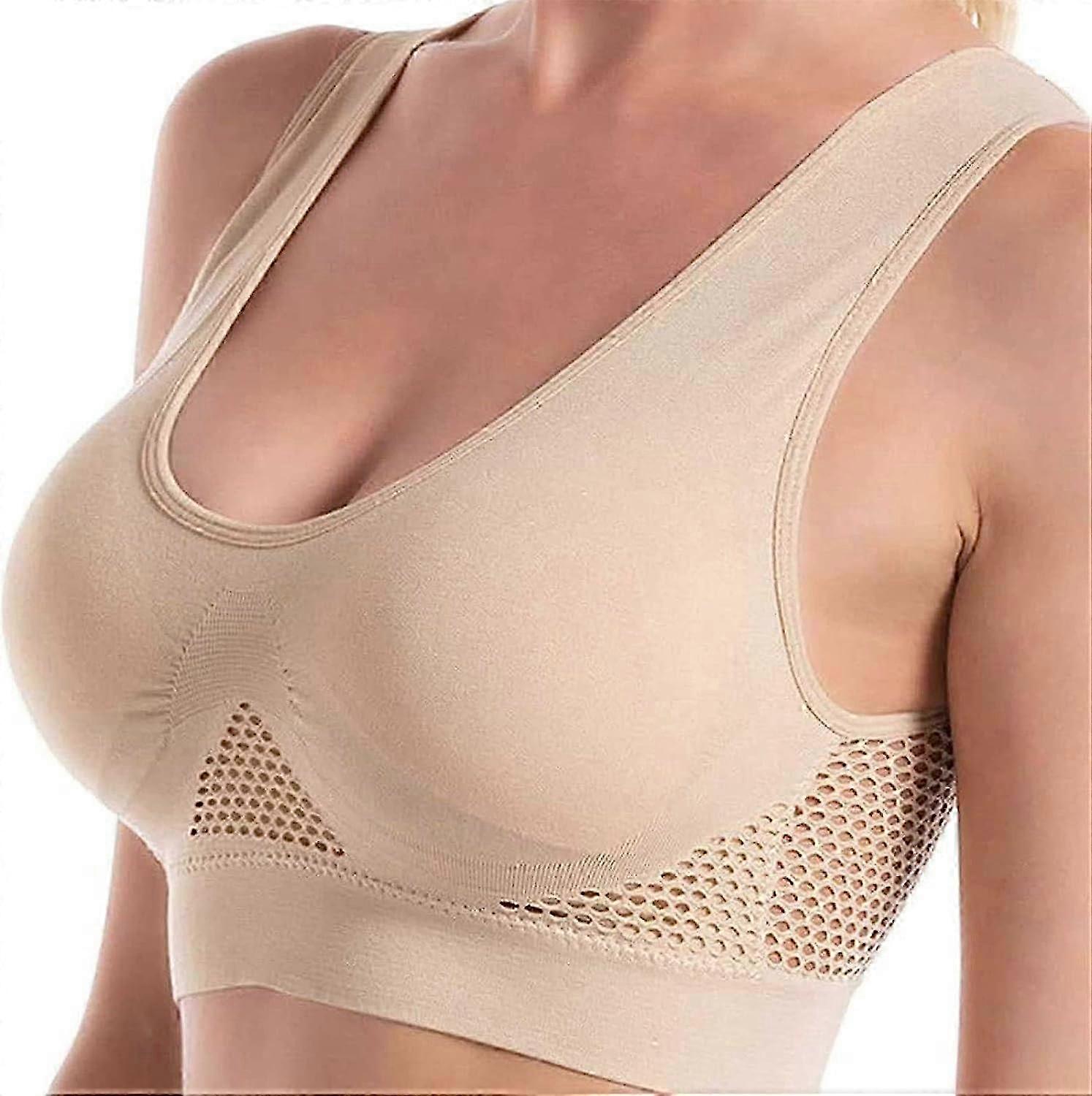 Breathable Wireless Cooling Bra with Removable Pads - Cool Lift Up Design