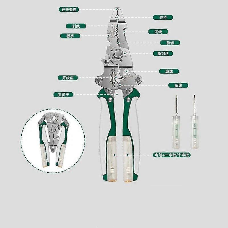 Folding Stylus Screwdriver Wire Stripper, Tuvilo Electrical Pliers