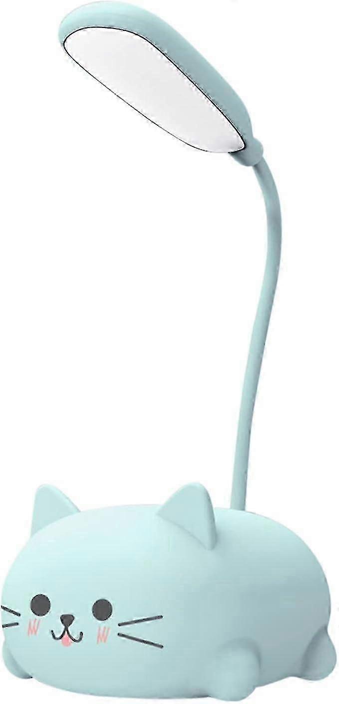 Desk Lamp For Children, Cute Cat Led Table Lamp With Flexible Arm, Usb Rechargeable Table Lamp, Eye Protection, Reading Lamp, Cartoon Kawaii Bedside L