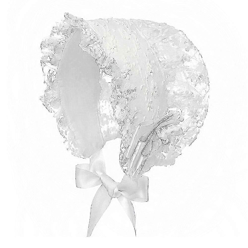 赤ちゃんと幼児のための強化されたレースプリンセス洗礼帽