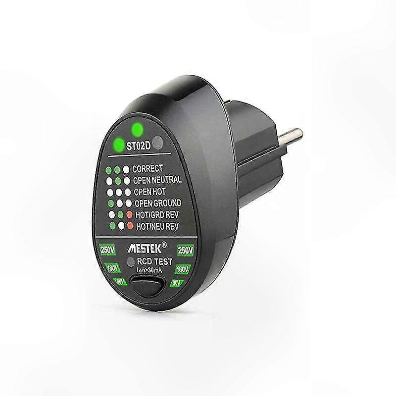 Electrical Socket Tester, 100-240V Advanced RCD Electrical Socket Tester Automatic Neutral Ground Live Wire Test Circuit Polarity with Voltage Displa