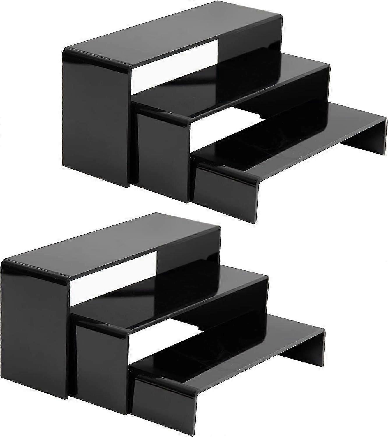 6 Pack Black Acrylic Display Risers Shoe Display Stand Cupcake,Dessert Stand