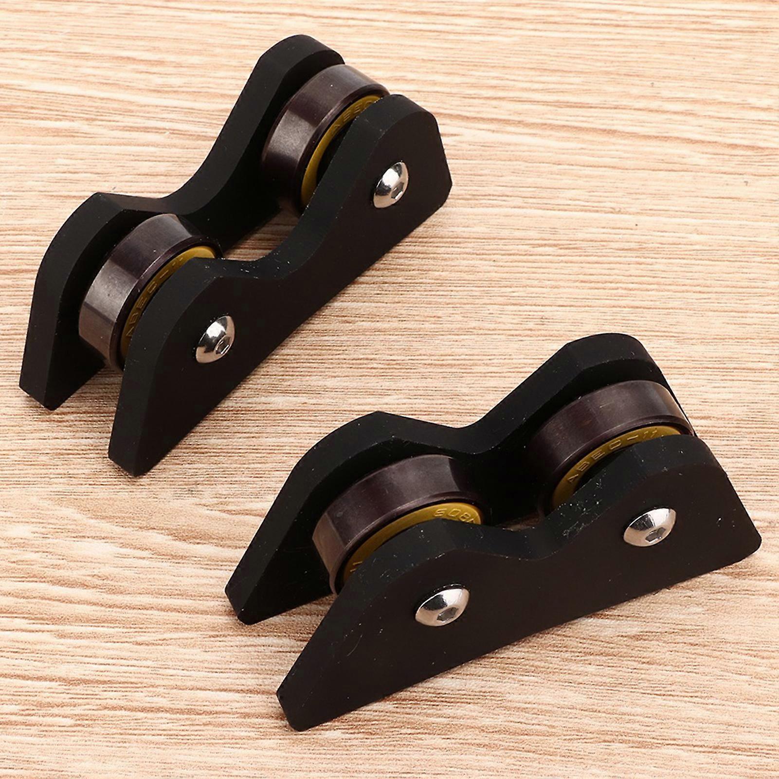 2Pcs Pool Billiard Cue Straightness Checker Roller, Black, 98g