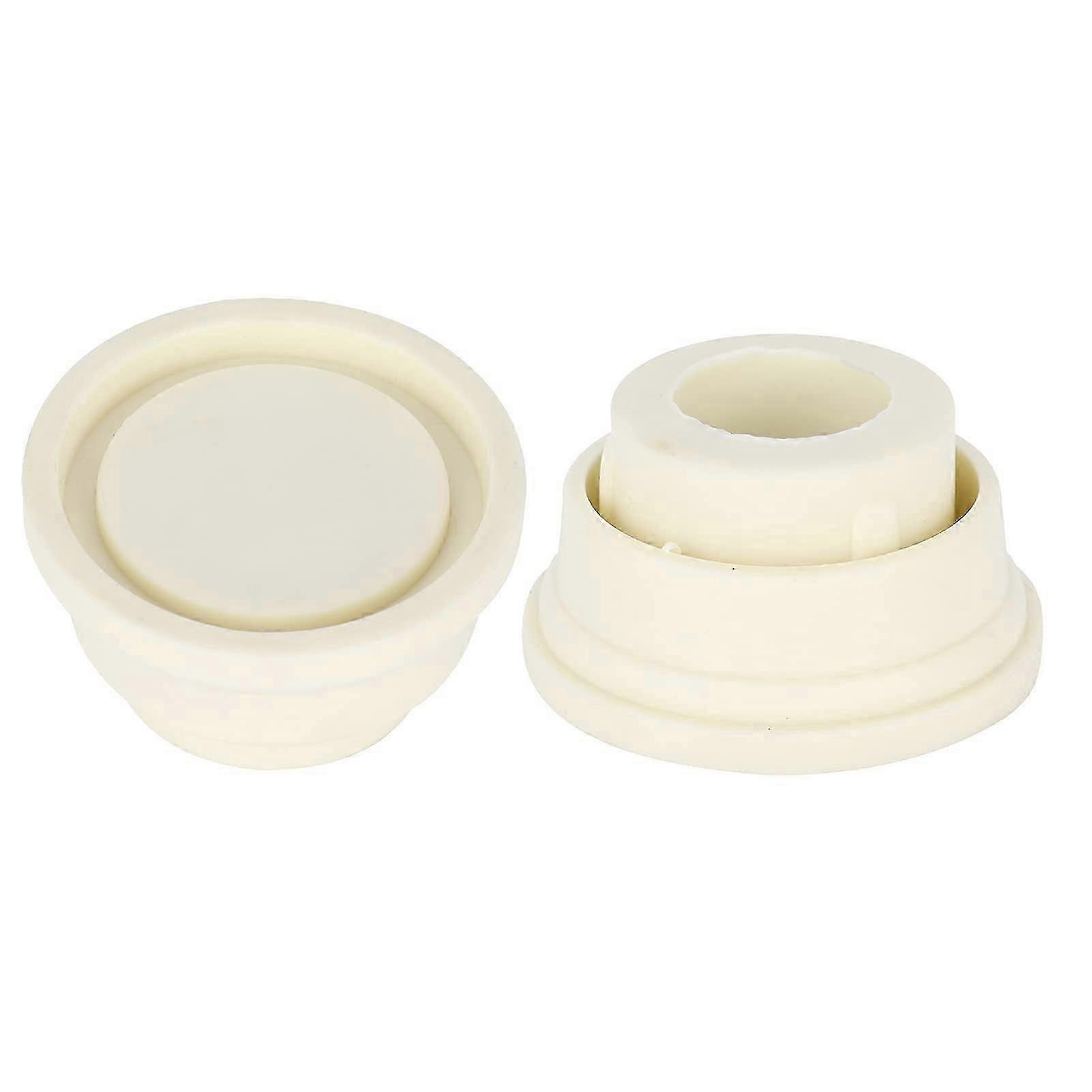 2 Pieces Pool Ladder Buffer Inground Pool Ladder End Caps White Rubber Bumper Set for Swimming Pool Ladders Universal Spare Parts