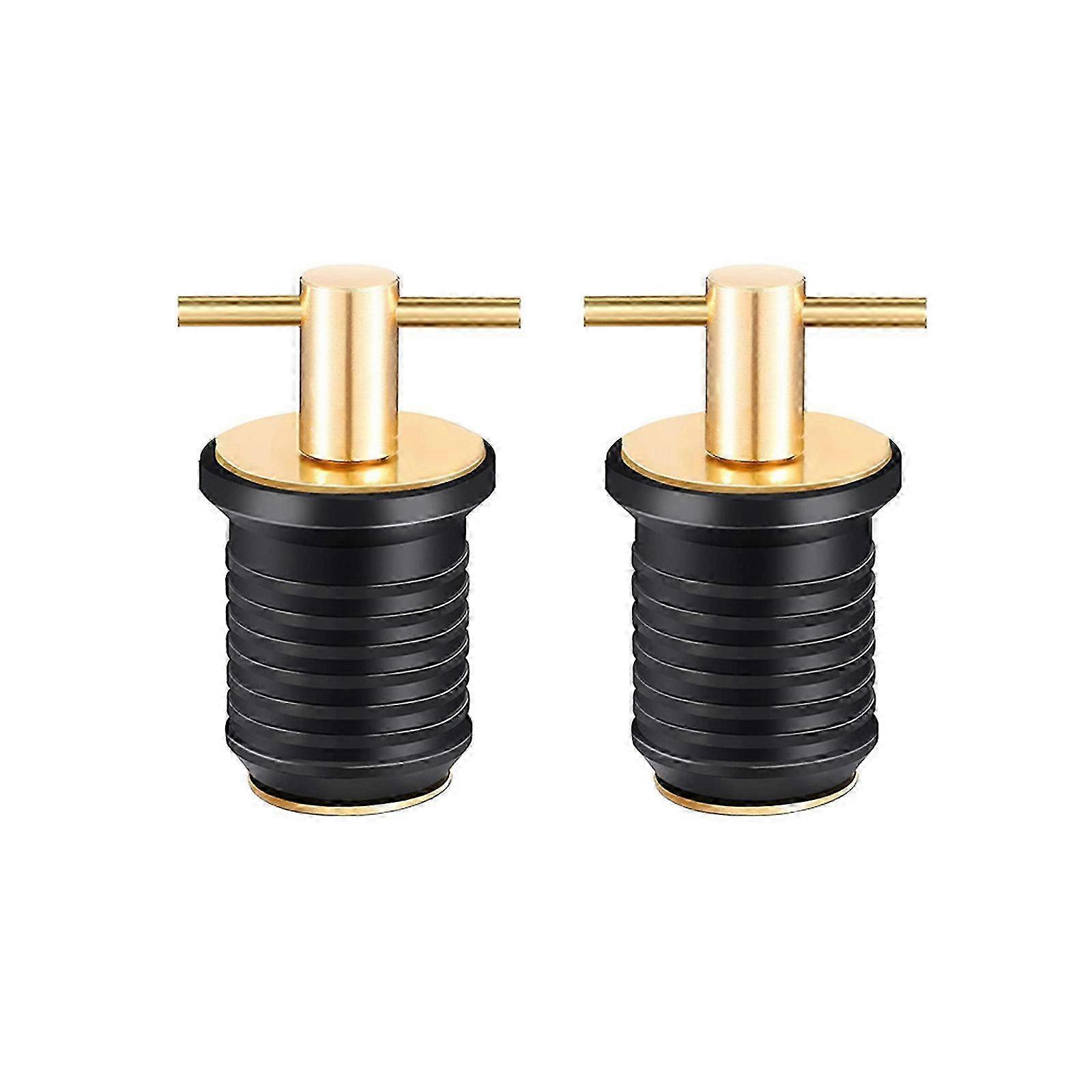 2-Pack Twist Turn Drain Plug Stoppers for Boats, Kayaks, and Yachts with T-Handle Design