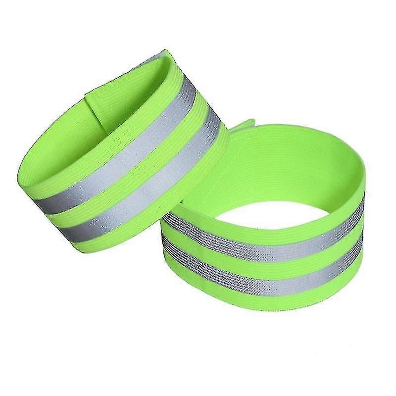 4 Pcs Reflective Elastic Band High Visibility And Safety Strap Armband Sports Accessories For Jogging Cycling Walking (green)