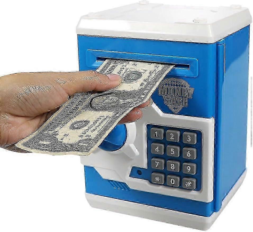Electronic Piggy Bank With Automatic Money Scroll, Mini Atm Safe