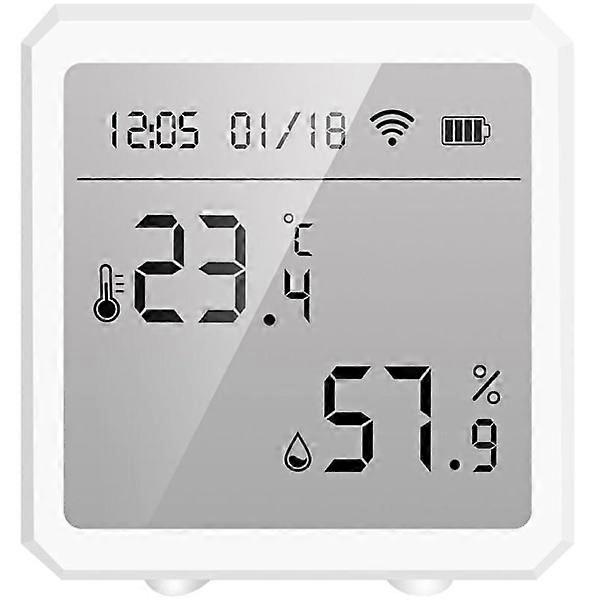 WiFi Temperature and Humidity Sensor, Smart Home, Date, Number, Mobile Phone (White Temperature and Humidity Sensor Battery)
