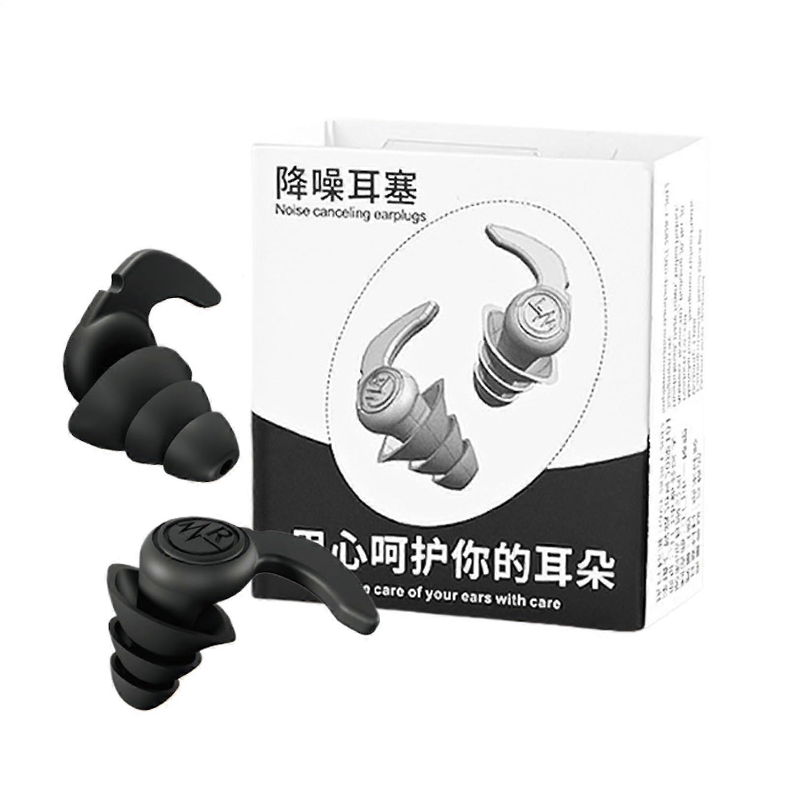 Noise Canceling Ear Plugs Reusable Silicone Earplugs NRR Waterproof For Sleeping Swimming Studying Travel Dorm