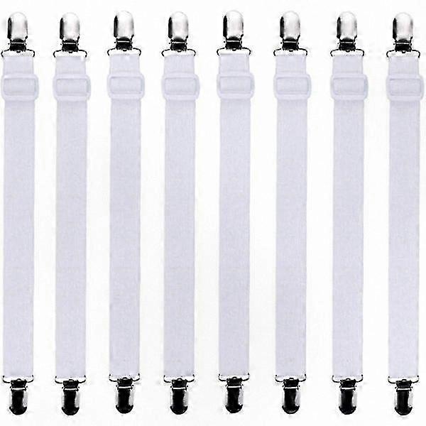 8-Pack Bedding Stretchers, 65 x 2.5 cm Adjustable Fitted Sheet Holders for Secure Fit
