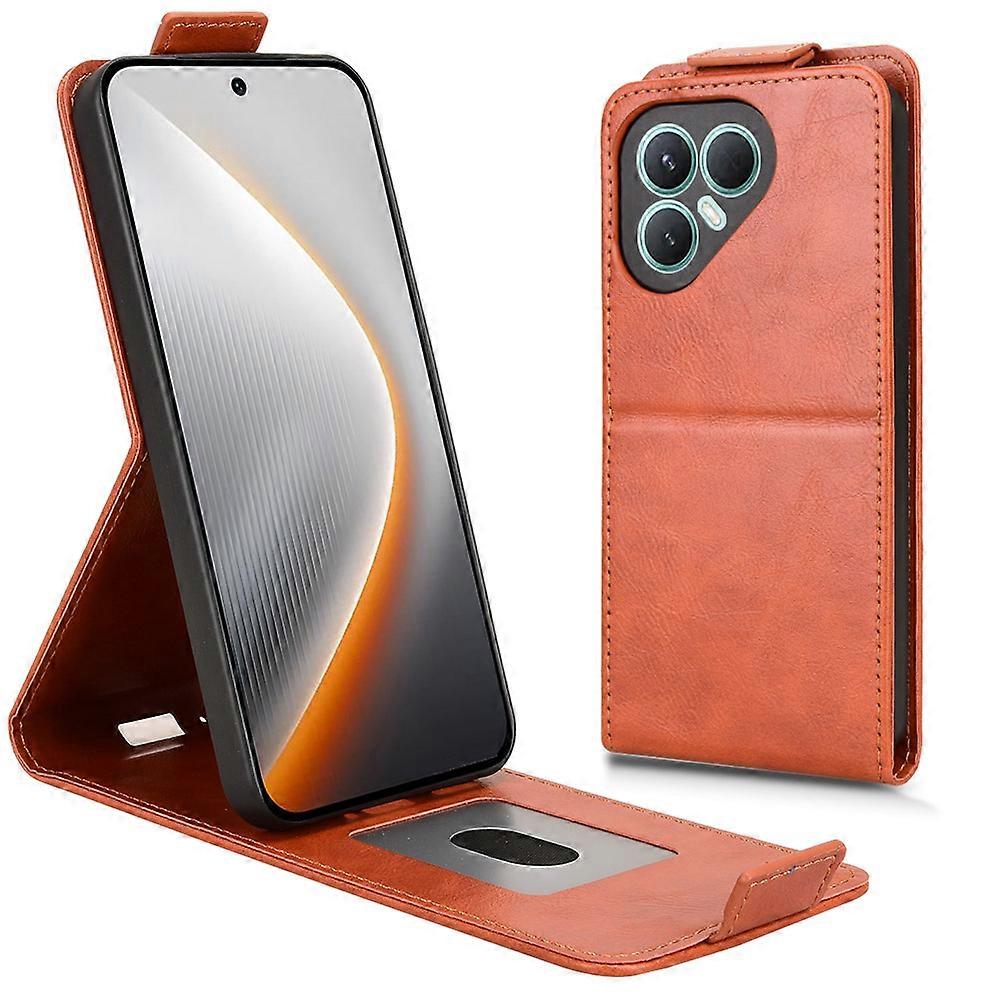 TKdaddy ل TECNO Pova 7 Ultra 5G حامل حامل مشبك مغناطيسي غطاء هاتف جلدي عمودي مع حامل بطاقة برتقالي