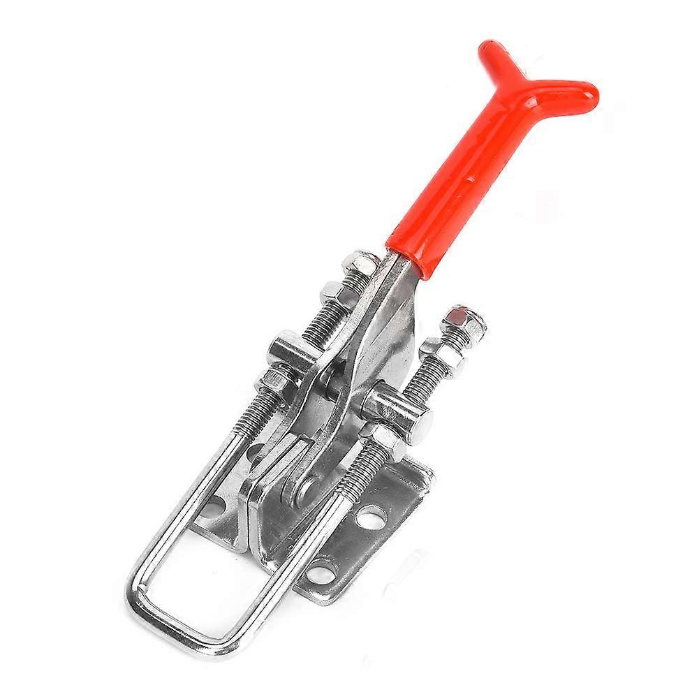 Toggle Clamp 320 Kg Clamping Force, 304 Stainless Steel, 4Hole Mounting, Rubber Column, For Welding, Inspection, Molds